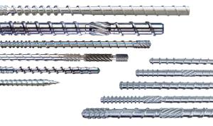 Screw and barrel for extruder